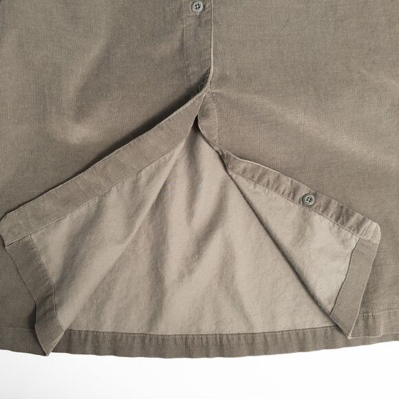 Vintage LL Bean Corduroy Maxi Shirt Dress 14 Brown Pintuck Modest Cottagecore - Picture 11 of 16